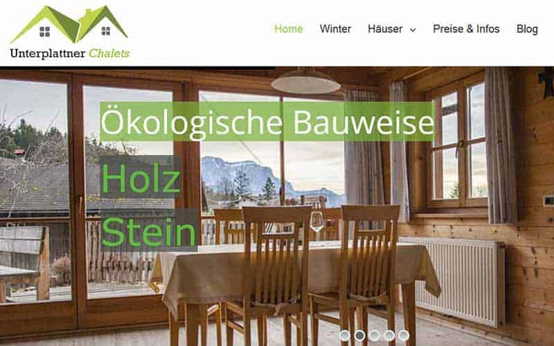 JoeWP WordPress Agentur - Referenzen - Chalets Unterplattner