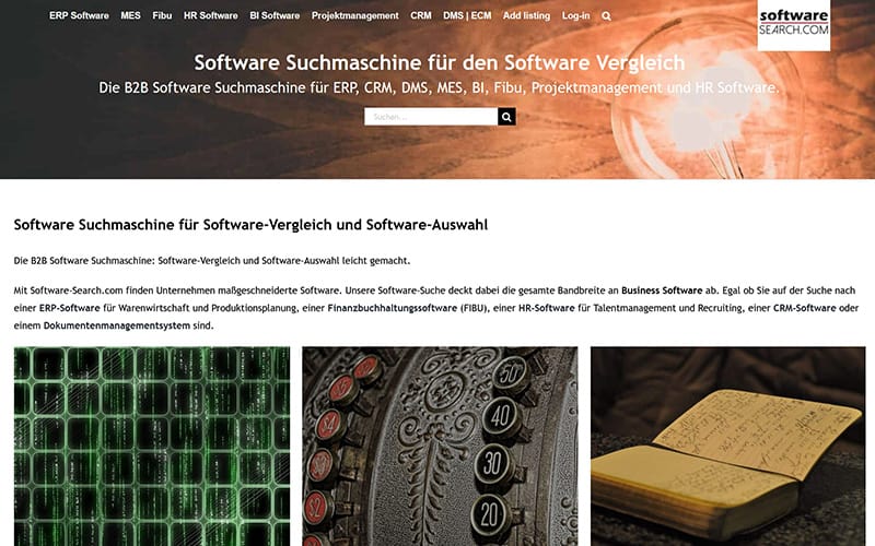 JoeWP WordPress Agentur - Referenz Website Software-Search